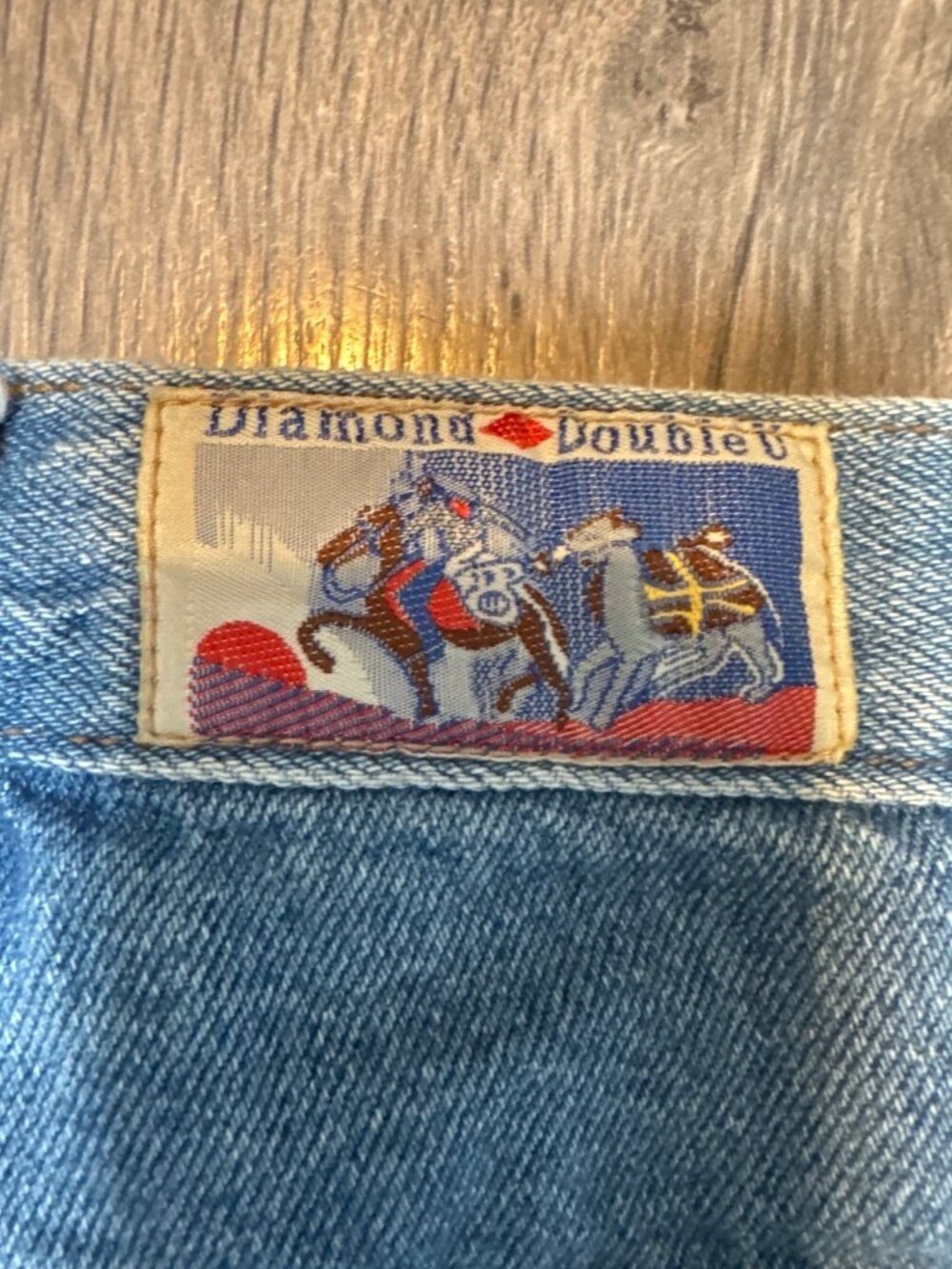Diamond Double U Mens Jeans Size 36 Inseam 32 Relaxed Fit Blue Denim Made in Les - Picture 3 of 9